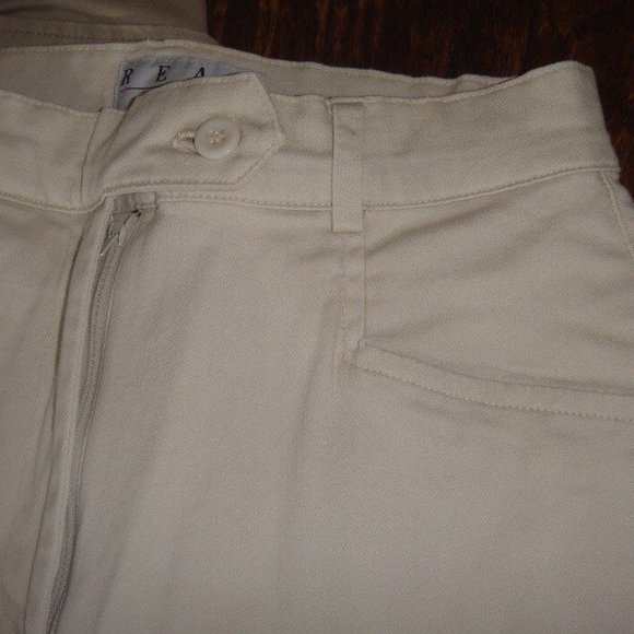 Lot of 3 Real Comfort STRETCH Capris CROP Pants * BLACK~Khaki TAN~IVORY 6 / 6P - Picture 5 of 10